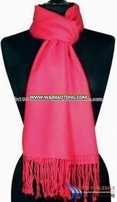 100% Viscose plain dyed pashmina shawls with 2 side fringes._Sell