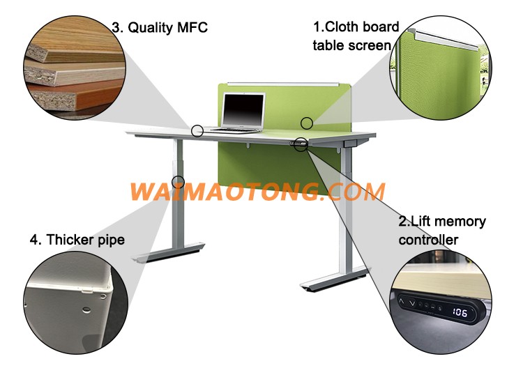 High Tech Adjustable Office Desk Modern, One Person sit Standing Desk