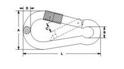 HIGH STRENGTH DIN5299 Form D Snap Hook with Screw,Zinc Plated