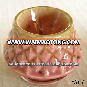 incense burner Ceramic Oil Burner with pineapple shape handmade sculpture