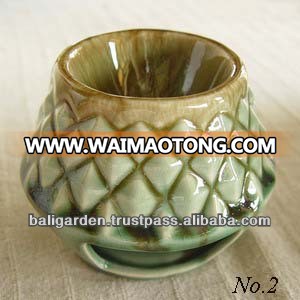 incense burner Ceramic Oil Burner with pineapple shape handmade sculpture