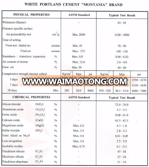 High Quality White Ordinary Portland Cement