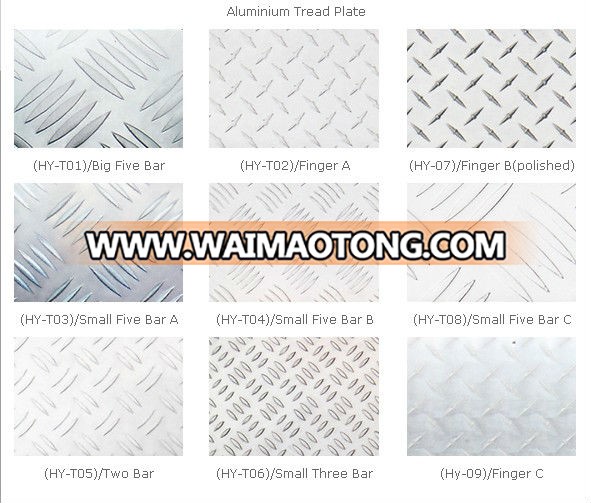 Henan 1050 3003 5754 aluminum checkered plate and sheet weight