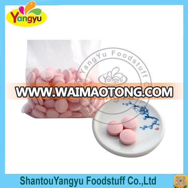 Sweet round shape fruity flavors tablet candy