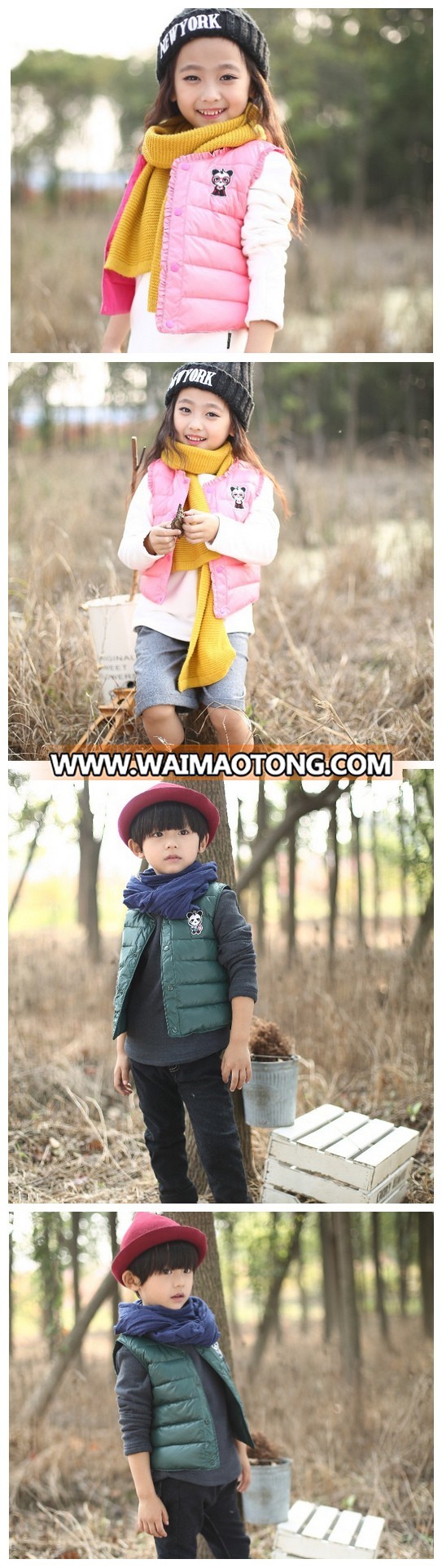 wholesale high quality frozen vests of children fur vest for kids winter vest for babies