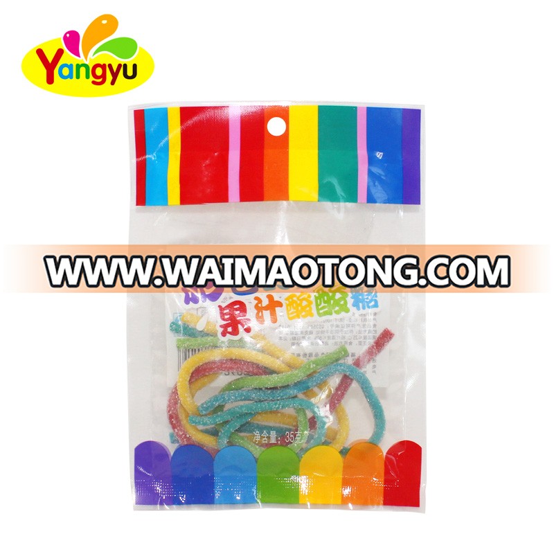 Halal candy rainbow colorful sour noodle gummy candy