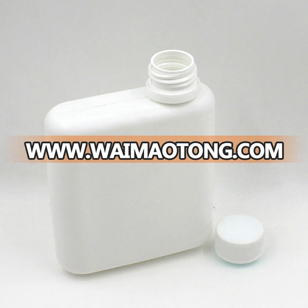 New design custom logo empty HDPE square flat plastic bottle for lubricate oil