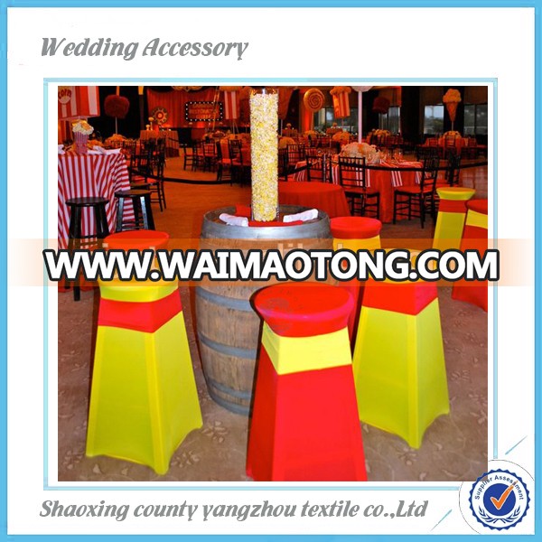 spandex table cover spandex cocktail table cover stretch bar table cover with strong elastic foot pocket,stool cover