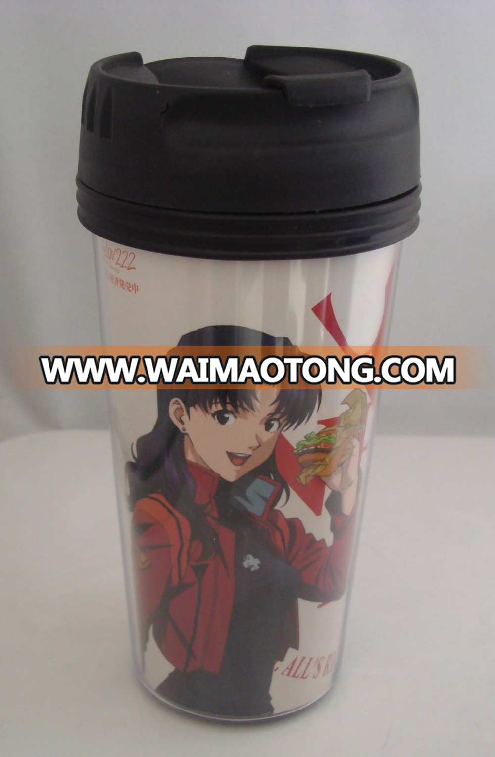 Wholesale new Advertisement Mug 450ml paper insert plastic travel mug