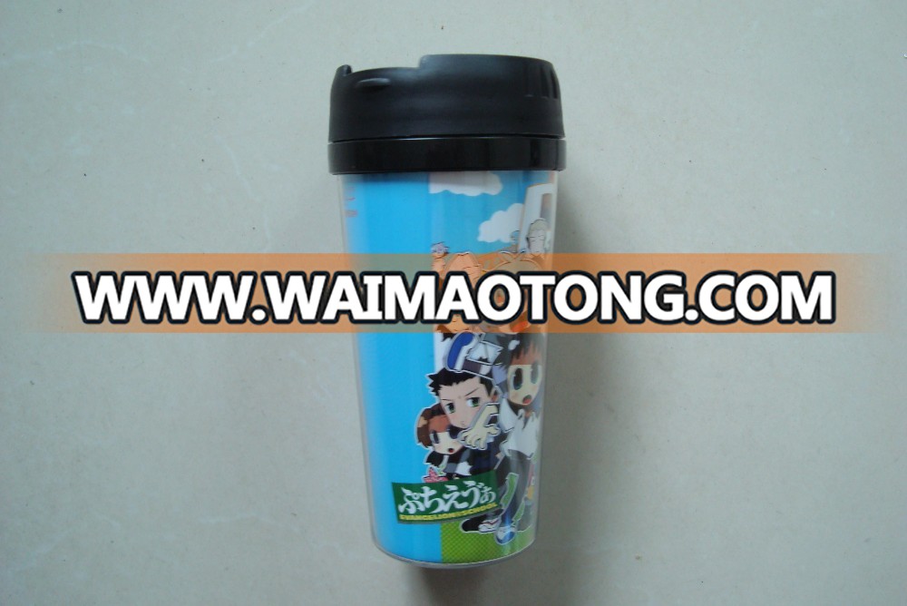 Wholesale new Advertisement Mug 450ml paper insert plastic travel mug