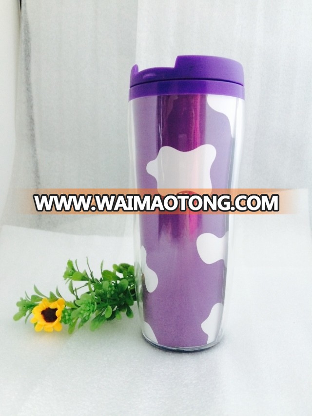 Customized insulated desk thermal mug,plastic office mug,bpa free double wall plastic thermo car mug