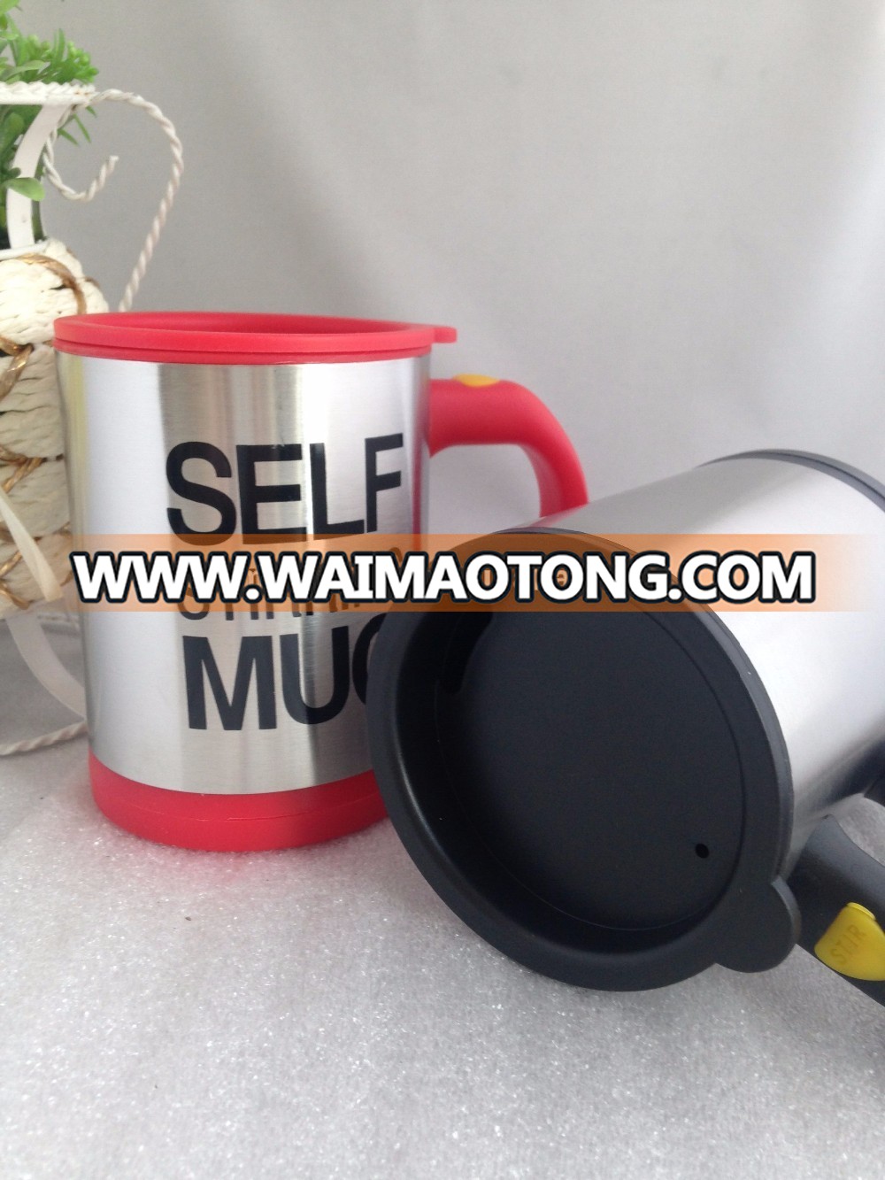 Best selling plastic bulk stainless steel insulated coffee mugs self stirring mug with lid