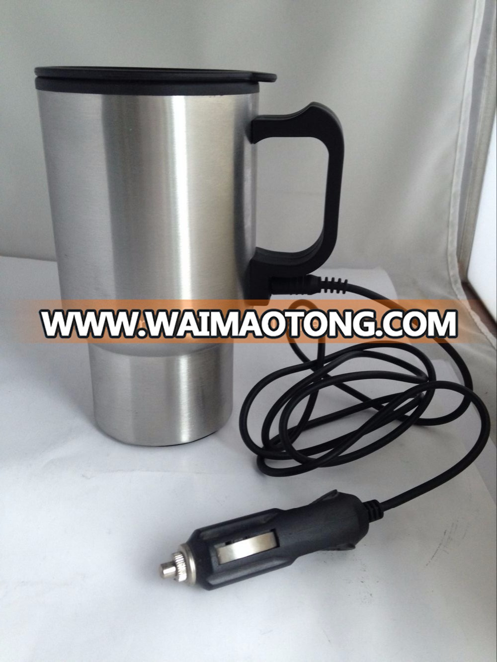 Car Electric Travel Mug 12V Insulated Stainless Steel Heated Cup Thermos