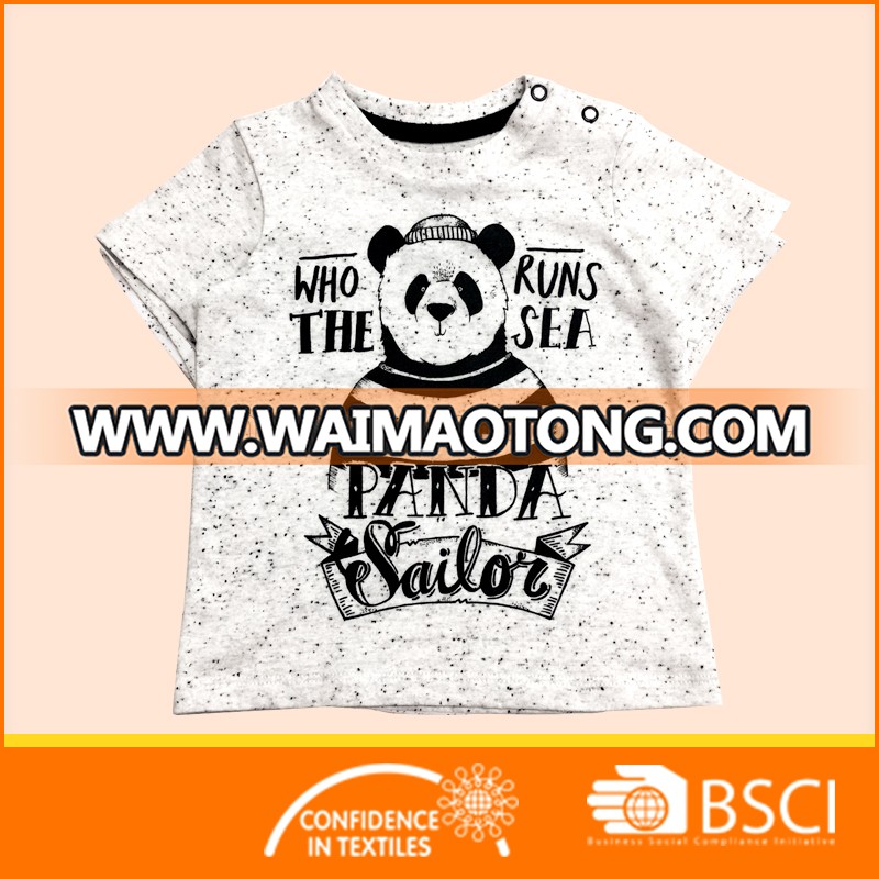 Panda custom printed melange nice kids tee shirt