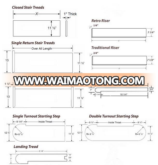 acacia walnut solid wood stair tread