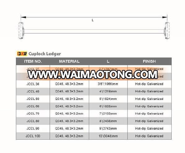 Blue Painted Cuplock system Scaffolding Standard with good quality