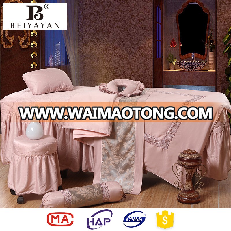 Massage Table Sheet Sets Pink Cotton Bedding Sets for Spa Store