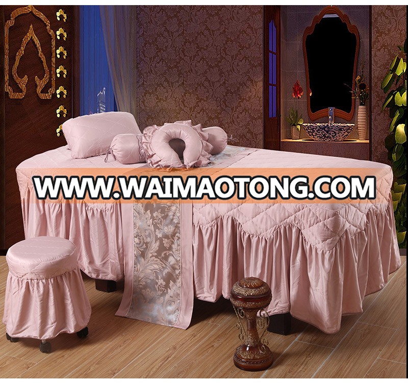 Massage Table Sheet Sets Pink Cotton Bedding Sets for Spa Store