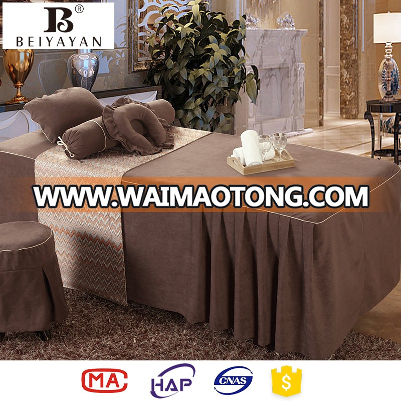 BEIYAYAN Nantong Textile High Quality Luxury Massage Table Sheet Set Spa Bed Set