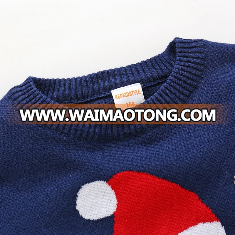 wholesale christmas jumpers, snowman chistmas pullover kids sweater, ugly round neck knitwear for children