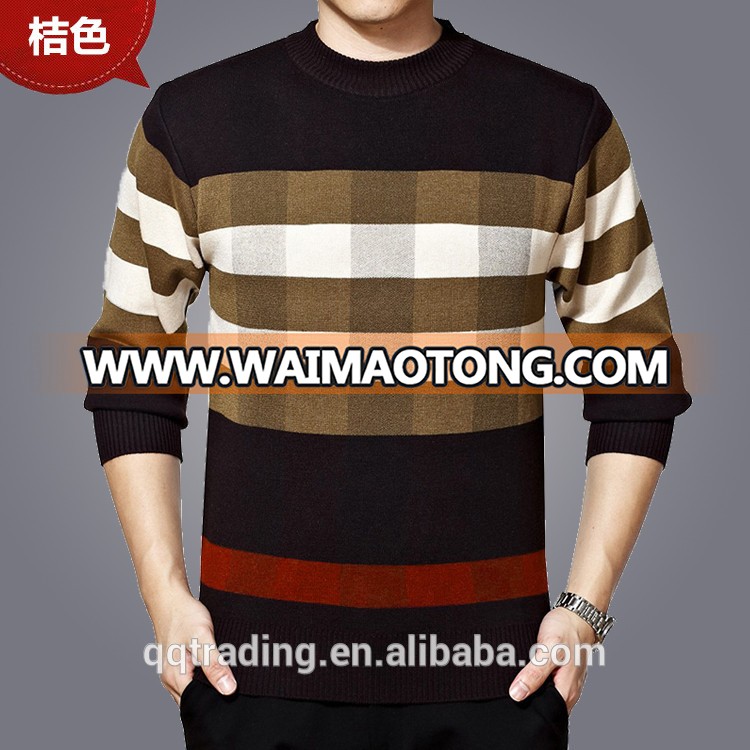 long sleeves 3colors stripe pullover winter cashmere sweater for men