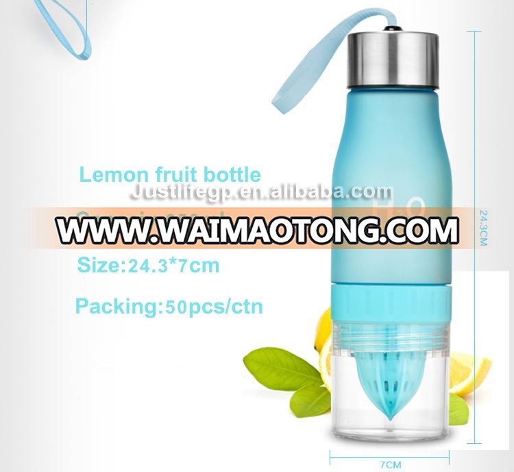 650ml plastic lemon juicer water bottle