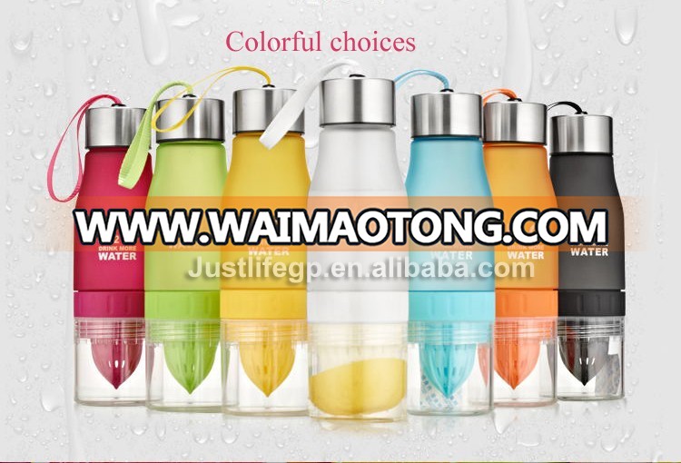 650ml plastic lemon juicer fruit infuser water bottle