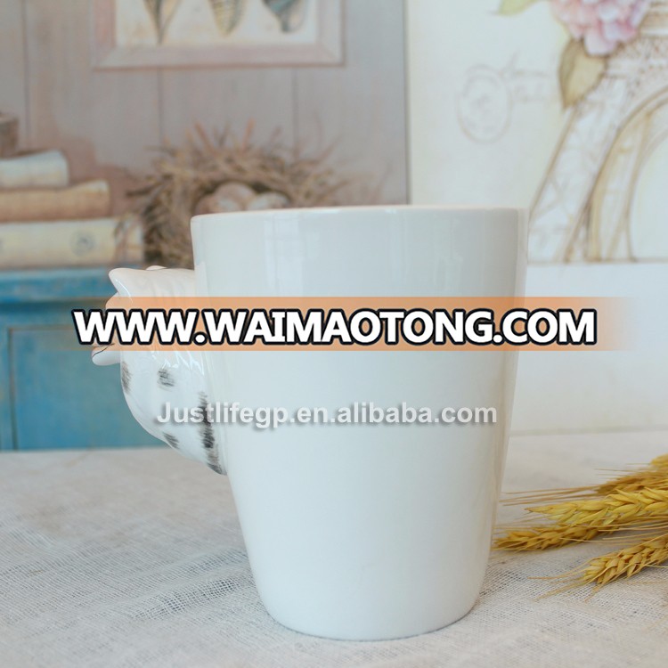 hot sale handmade unique animal artistic ceramic cappuccino cup