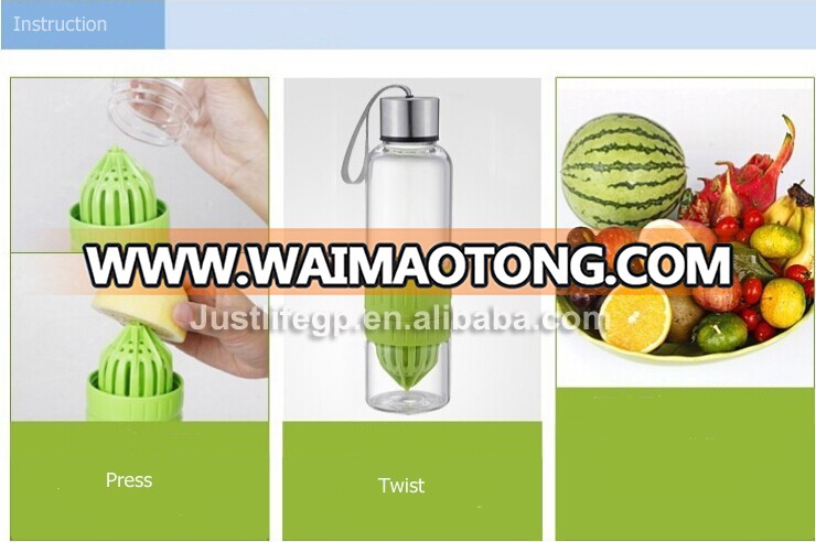 550ml hot selling fruit infuser glass water bottle