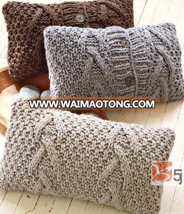 Knitted cushion pillow cover