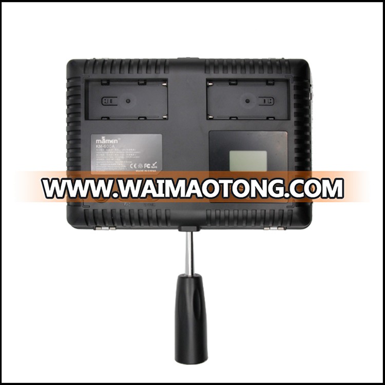 Factory KM-600A photograph light Ajustable Led Video Light with silent touch &LCD d isplay