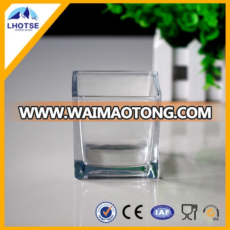 Clear square candle holder new design hot sale