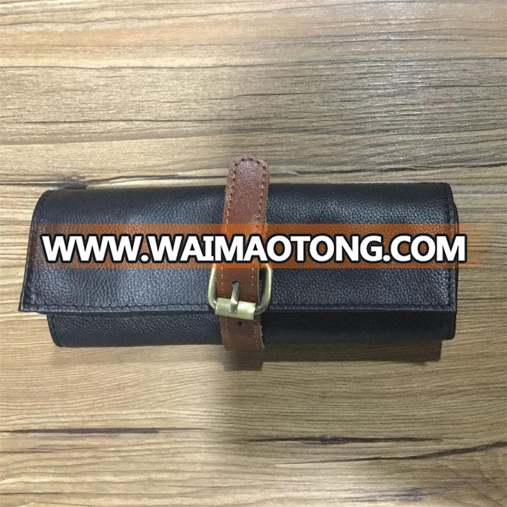 china factory handmade leather watch roll for sale