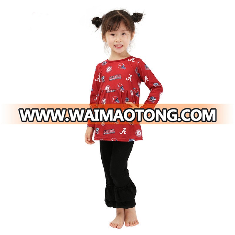 Long sleeve pants children girls spring autumn suits Christmas cotton clothing