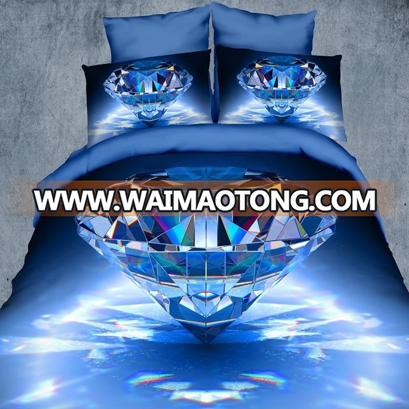 custom print 3D digital printed bed sheet,without MOQ limited