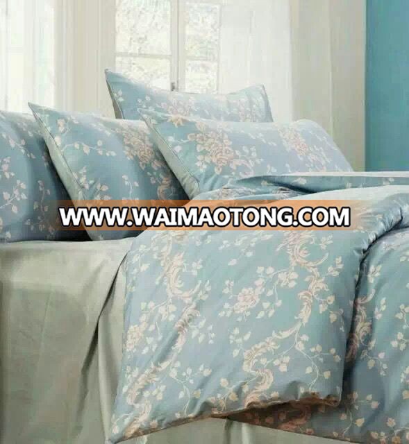 100% egyptian cotton 300tc bedding sets, elegant flower designs printed bed sheet sets,small MOQ