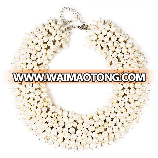 Top White Pearl Freshwater Pearl Handmade Necklace Glamorous Statement Jewelry