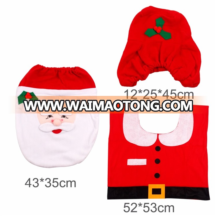 christmas decoration foot mat seat cover cap 3pcs bathroom products custom made automatic toilet seat cover