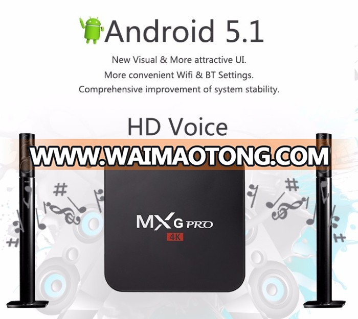 MXG PRO Android 5.1 TV Box 1G/8G s905 quad-core WIFI BT 3D IP TV Kodi XBMC DLNA 4K Media Player