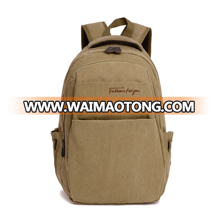 wholesale custom vintage canvas backpack school bags trendy women backpack