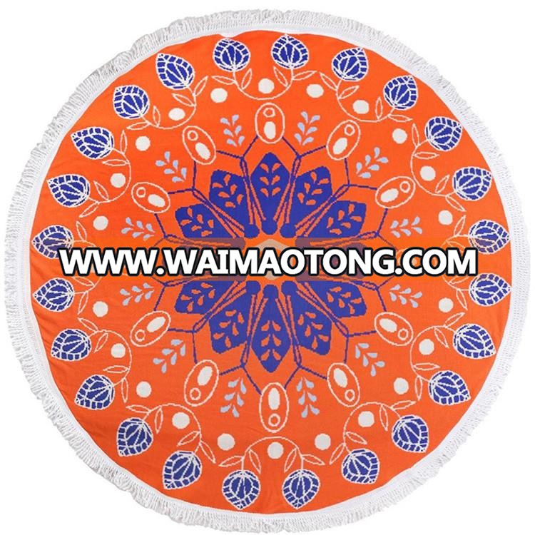 New design 100% cotton microfibre round mandala beach towel in stock