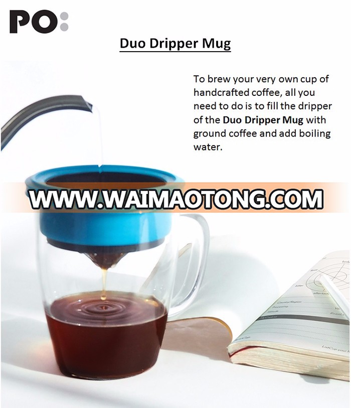 High quality high borosilicate glass office coffee cup with infuser