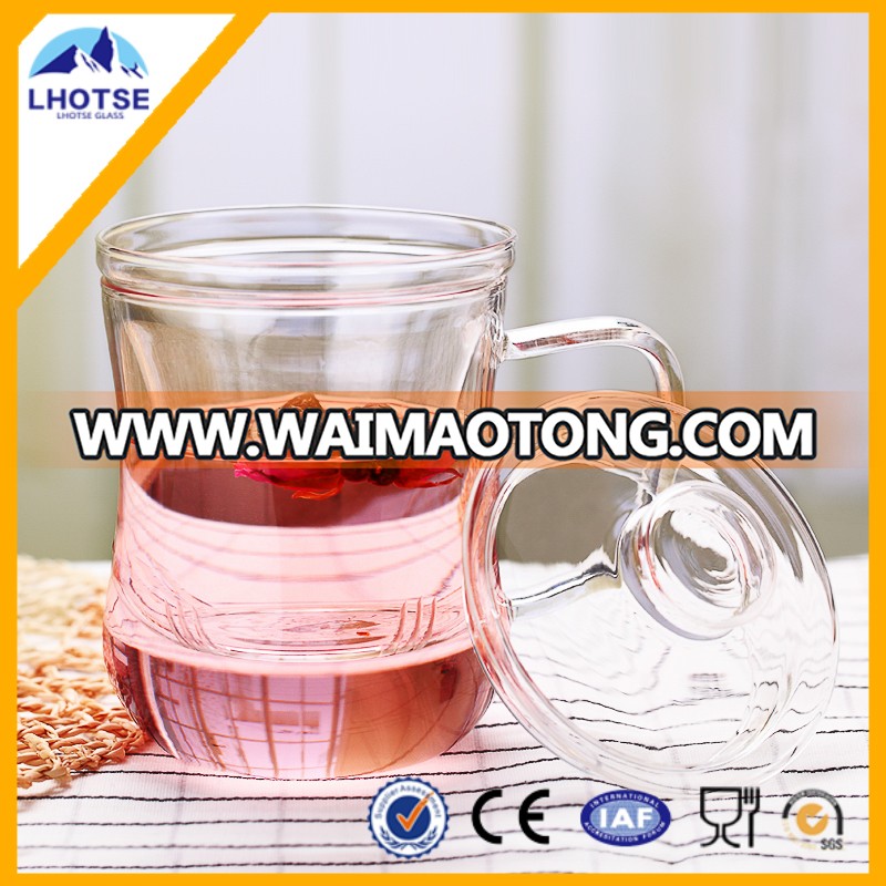 High-Borosilicate Heat Resistant Glass Jug Glass Tea Mug With Tea Hold