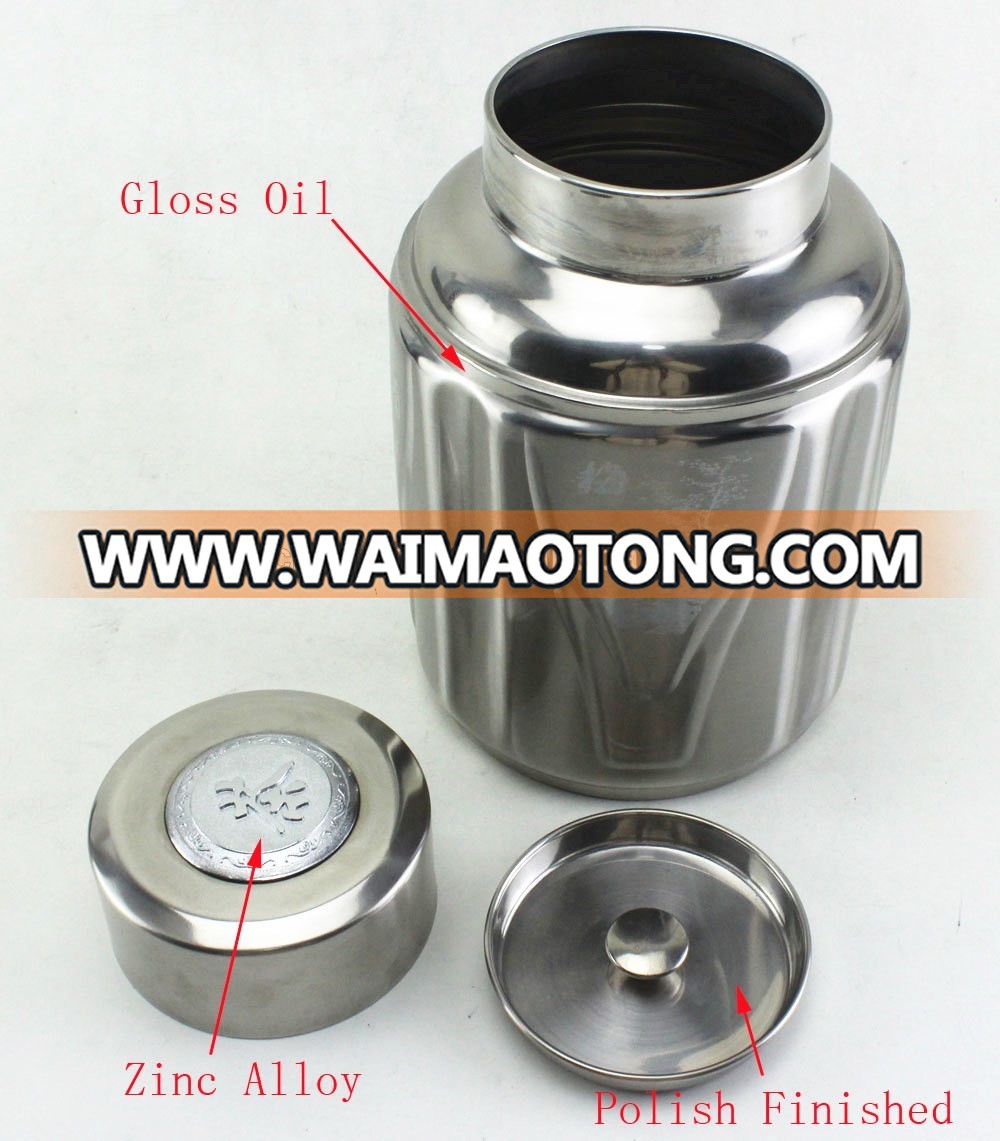 Stainless steel me<em></em>tal tea caddy /storage Canister