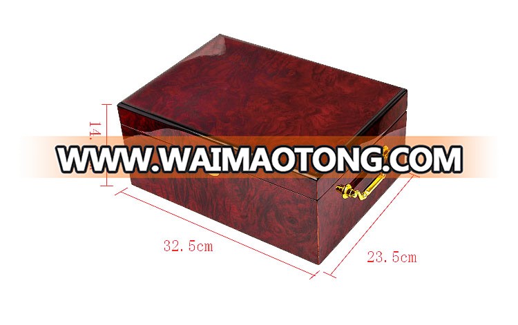 Custom luxury high gloss lacquer jewelry wooden box