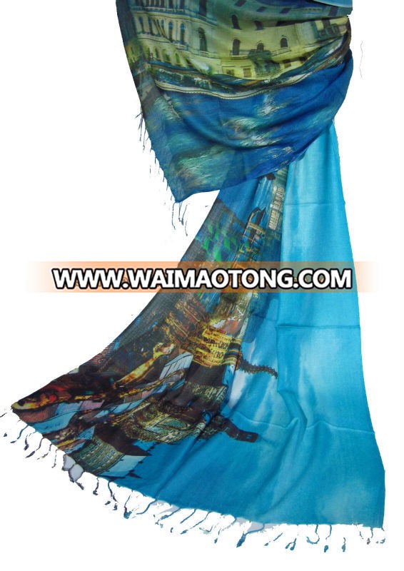 Fine Modal digital print scarf shawls / Ryon Printed Scarves