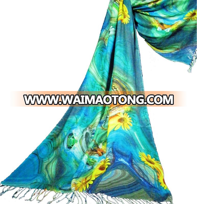 Fine Modal digital print scarf shawls / Ryon Printed Scarves