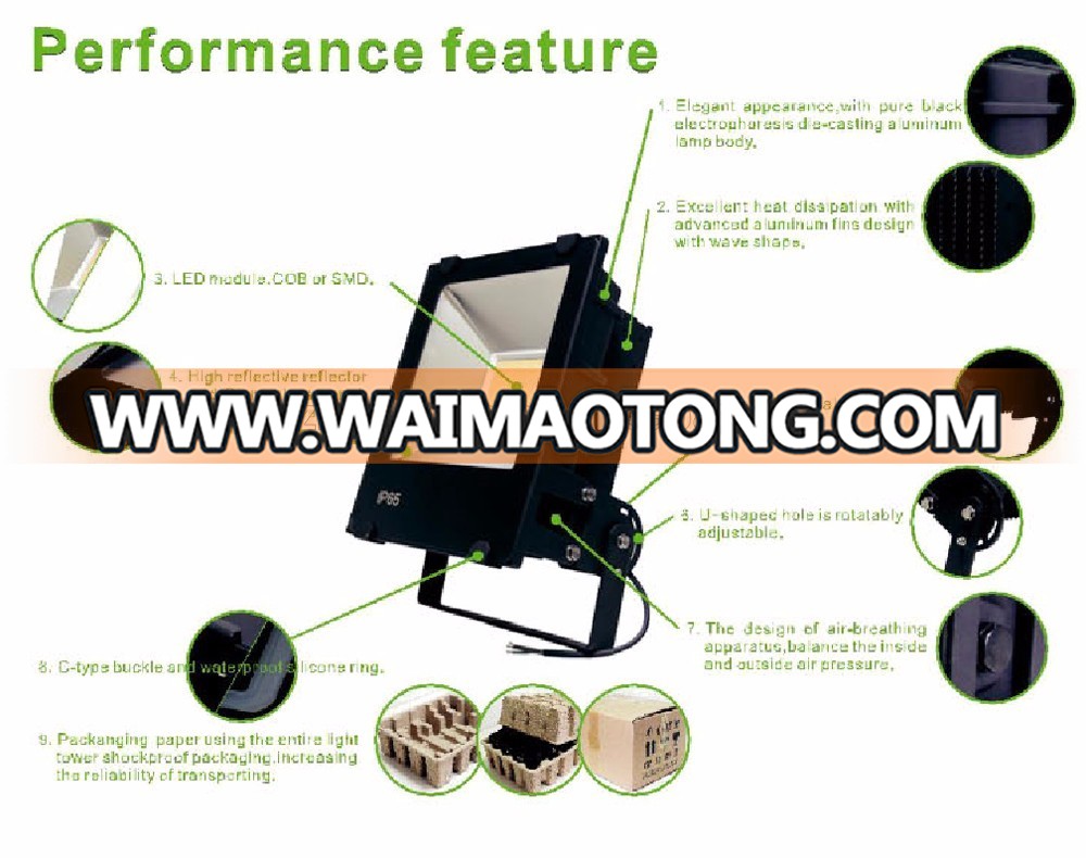 High Power Aluminum Alloy Waterproof Ip65 Warm White Led Outdoor Flood Light