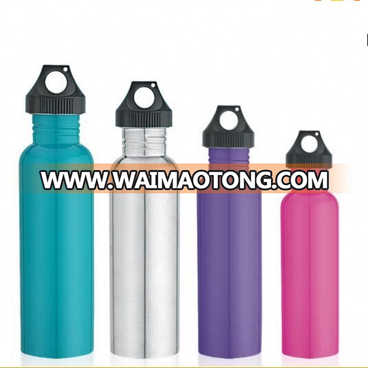 Eco-friendly single wall stainless steel water bottle 18/8 with carabiner manufacturer BPA free cup