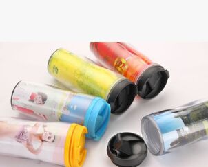 Wholesale double wall plastic starbucks tumblerwith pp lid,insert paper tumbler starbucks for promotion